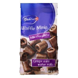 Mini Rolinhos de Wafer Cobertura Chocolate ao Leite Bahlsen Pacote 100g