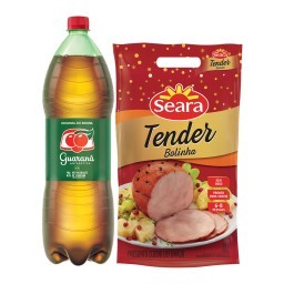 Tender suíno Seara Gourmet+Refrigerante Guaraná ANTARCTICA Garrafa 2L