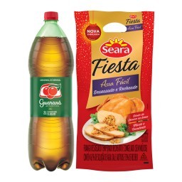 Ave Fiesta desossada recheada assa fácil Seara+Refrigerante Guaraná ANTARCTICA Garrafa 2L