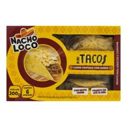 Mini Taco de Carne com Queijo NACHO LOCO 300g com 6 Unidades