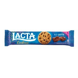 Biscoito Cookie Baunilha com Gotas de Chocolate ao Leite Lacta Pacote 80g