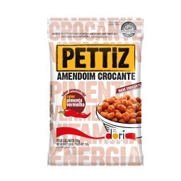 Amendoim Crocante PETTIZ Sabor Pimenta Vermelha Pacote 150g