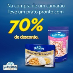 Kit Camarão Descascado Cozido Congelado 85/100 DellMare 400g e Strogonoff de Camarão DellMare 340g