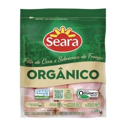 Filé de Coxa e Sobrecoxa de Frango Orgânico Seara 600g