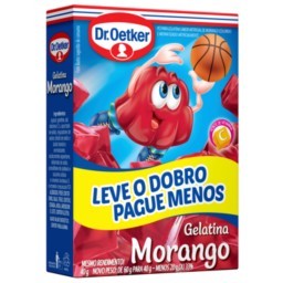 Gelatina Econômica em Pó Sabor Morango Dr. OETKER Caixa 40g