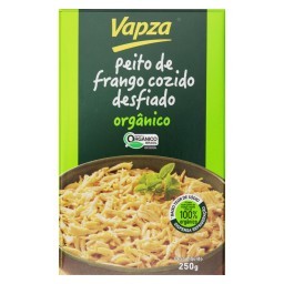 Peito de Frango Desfiado e Cozido a Vapor Orgânico VAPZA Caixa 250g