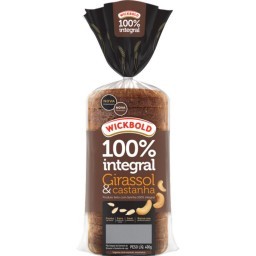 Pão De Forma 100% Integral WICKBOLD Sabor Girassol E Castanha Pacote 400g