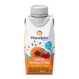 Bebida Quinoa com Cereais Piracanjuba Mamão e Maçã Zero Açúcar 200ml