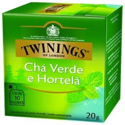 Chá Inglês Verde e Hortelã TWININGS Caixa 20g com 10 Saquinhos