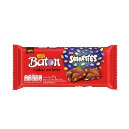 Chocolate ao Leite Smarties Garoto Baton Pacote 90g