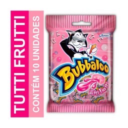 Chiclete Sabor Tutti-Frutti BUBBALOO 50g Pacote com 10 Unidades