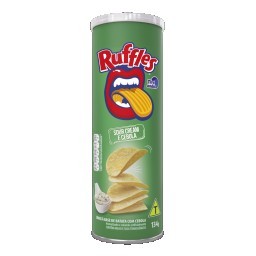 Snack de Batata Sour Cream e Cebola Elma Chips Ruffles Tira Onda Tubo 134g