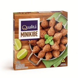 Mini Quibe de Carne Bovina Congelado Pré-Frito Qualitá Caixa 400g