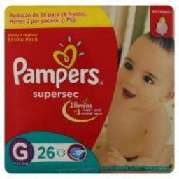 FRALDA PAMPERS SUPERSEC G C/26