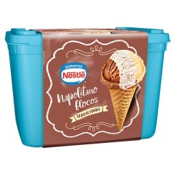 Sorvete Napolitano Flocos Tradicional Nestlé Pote 1,5l