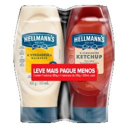 Kit Ketchup 380g + Maionese 335g Hellmann's Leve Mais Pague Menos