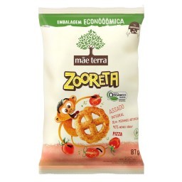 Salgadinho De Milho E Arroz Integral MÃE TERRA Orgânico Pizza Zooreta Pacote 87g