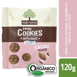 Cookies Orgânico Light de Cacau e Coco MÃE TERRA 120g