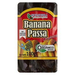 Banana Passa Orgânica Biodaterra Pacote 100g