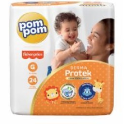 FRALDA POM POM DERMA PROTEK G C/24