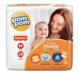 FRALDA POM POM DERMA PROTEK M C/28