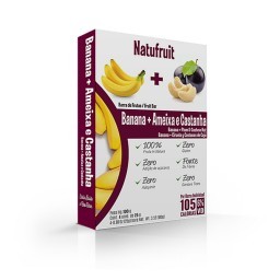 Barra de Frutas Banana, Ameixa e Castanha Zero Gordura Trans NATUFRUIT  100g 4 Unidades