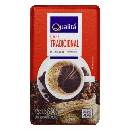 Café Torrado e Moído a Vácuo Tradicional Qualitá Pacote 250g