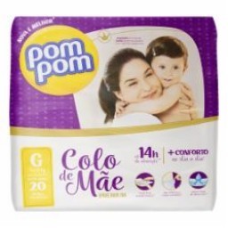 FRALDA POMPOM COLO DE MAE G C/20