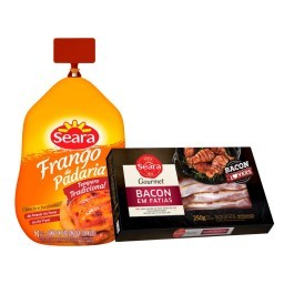 Frango de padaria tempero tradicional Seara + Bacon fatias Seara Gourmet 250g