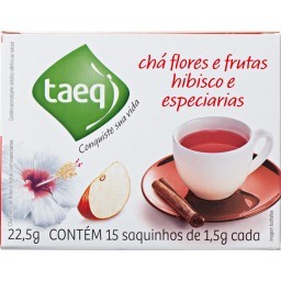 Chá de Flores e Frutas Hibisco e Especiarias TAEQ 22,5g com 15 Saquinhos