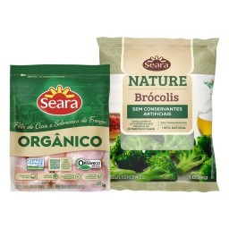 Filé de coxa e sobrecoxa 600g + Brócolis florete congelado Seara Nature 1,05kg