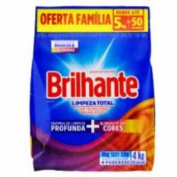 LAVA ROUPAS BRILHANTE SACHE 4KG LIMPEZA TOTAL