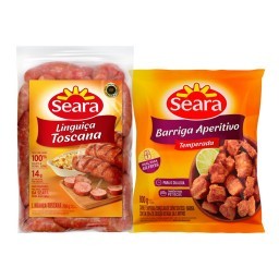 Barriga aperitivo Seara 800g + Linguiça toscana Seara 700g