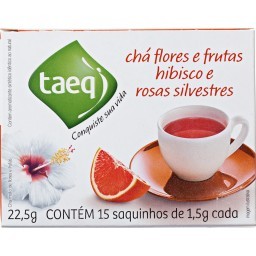 Chá de Flores e Frutas Hibisco e Rosas Silvestres TAEQ 22,5g com 15 Saquinhos