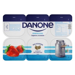 Iogurte Cremoso Morango Danone Especial Bandeja 510g 6 Unidades