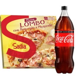 Pizza Lombo com Requeijão e Mussarela Sadia + Coca-Cola Original 1,5L