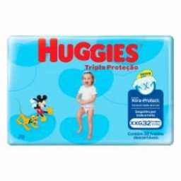 FRALDA HUGGIES TRIPLA PROTECAO MEGA XXG C/32