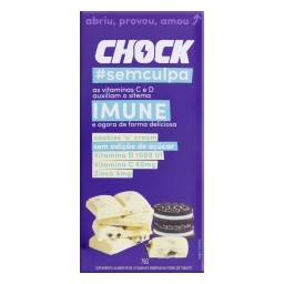 Suplemento Alimentar Tablete Cookies 'n' Cream Chock Imune Caixa 75g