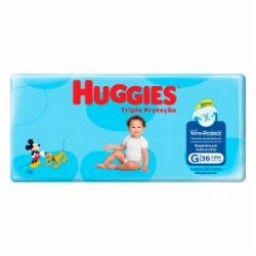 FRALDA HUGGIES TRIPLA PROTECAO MEGA G C/36