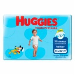 FRALDA HUGGIES TRIPLA PROTECAO MEGA XG C/32