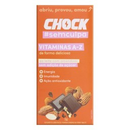 Suplemento Alimentar Tablete Chocolate ao Leite com Amêndoas Chock Vitaminas A-Z Caixa 75g