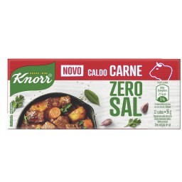 Caldo Tabletes Carne Knorr Zero Sal Caixa 96g 12 Unidades