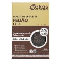 Macarrão de Feijão com Chia Cornetti sem Glúten Wakas Sabor e Nutrição Caixa 250g