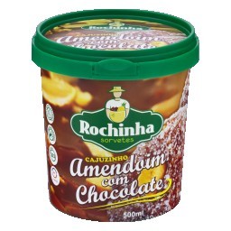 Sorvete de Amendoim com Chocolate ROCHINHA 500ml