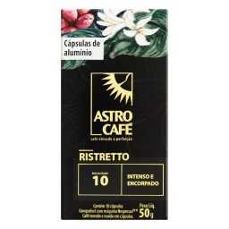 Café em Cápsula Torrado e Moído Ristretto Astro Café Caixa 50g 10 Unidades