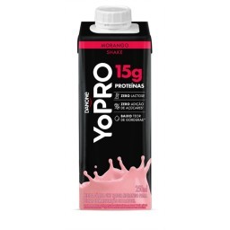 Bebida Láctea UHT Morango Zero Lactose Yopro Shake Caixa 250ml