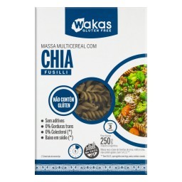 Macarrão Multicereal com Chia Fusilli sem Glúten Wakas Caixa 250g