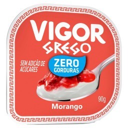 Iogurte Zero gorduras Vigor Grego Morango 90g