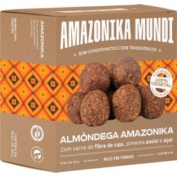 Almôndega de Fibra de Caju Amazonika Mundi Caixa 320g 8 Unidades