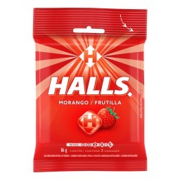 Bala HALLS Morango (3 Unidades) 84g